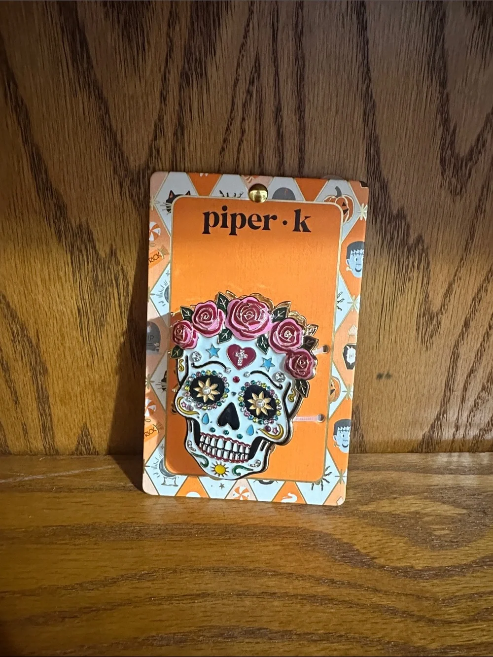 Piper k sugar skull metal bar claw clip
